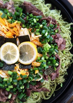 ホットプレートで瓦そば-レシピのメイン写真