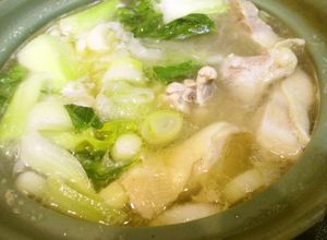 鶏鍋　チンゲン　上州ねぎ　創味シャンタン-レシピのメイン写真