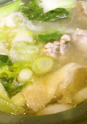 鶏鍋　チンゲン　上州ねぎ　創味シャンタン-レシピのメイン写真