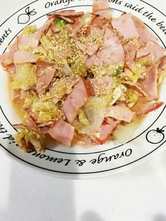 簡単!ハム、レタス炒め!-レシピのメイン写真