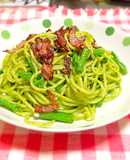 ヘルシー節約！春菊のジェノベーゼ風パスタ