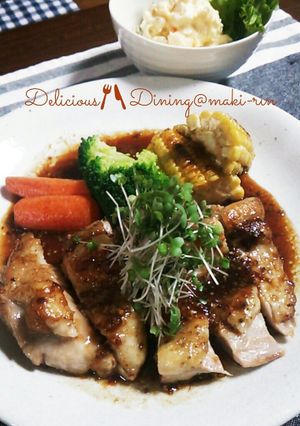 鶏ももソテー<粒マスタード＆醤油ソース>-レシピのメイン写真