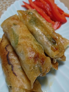 青椒肉絲でパリパリ春巻き-レシピのメイン写真