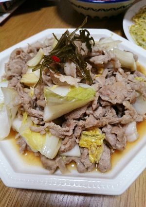 白菜漬けと豚肉の炒めもの-レシピのメイン写真