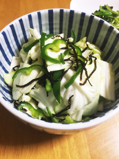 超簡単!キャベツとピーマンの塩昆布サラダ-レシピのメイン写真