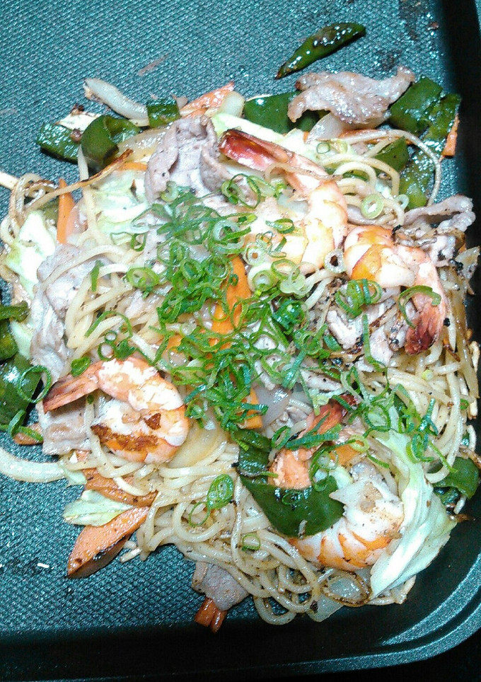 シャンタンで簡単海老と豚の塩焼きそば-レシピのメイン写真
