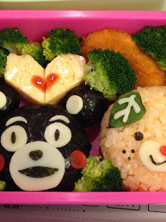 キャラ弁♡ゆるキャラのくまモンとみきゃん-レシピのメイン写真