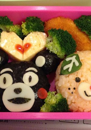 キャラ弁♡ゆるキャラのくまモンとみきゃん-レシピのメイン写真