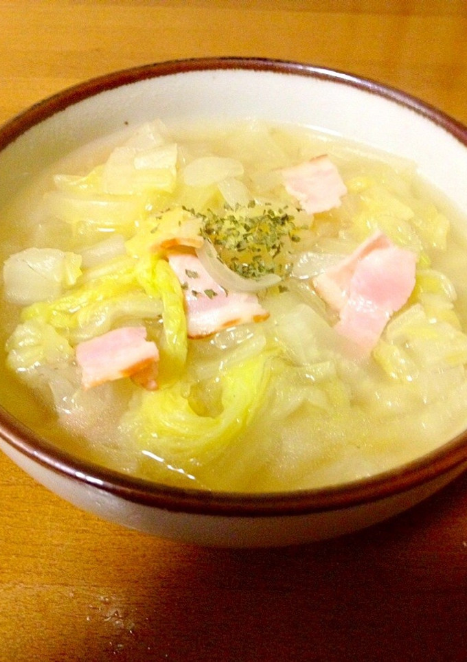 簡単白菜とベーコンの和洋スープ-レシピのメイン写真
