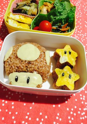 簡単！キャラ弁！マリオのキノコとスター★-レシピのメイン写真