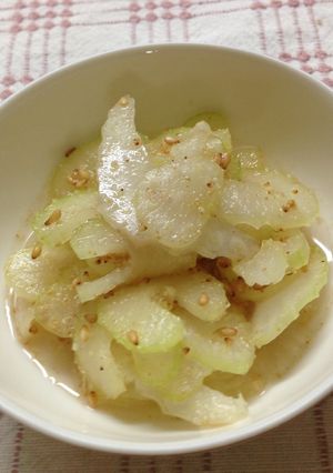 簡単！らっきょう酢でセロリのごま酢あえ-レシピのメイン写真