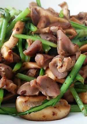 砂肝と椎茸と小松菜のにんにく醤油炒め☆-レシピのメイン写真