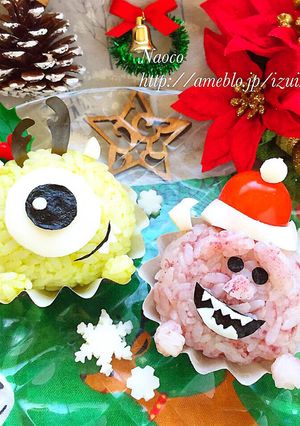 キャラ弁★ツムツム♡マイクとサリー-レシピのメイン写真