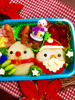 クリスマスにサンタとトナカイのキャラ弁♡-レシピのメイン写真