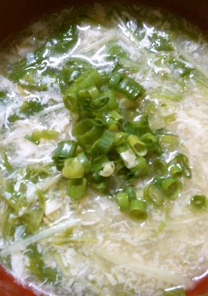 簡単早い！水菜と卵の中華スープ朝食にも♪-レシピのメイン写真