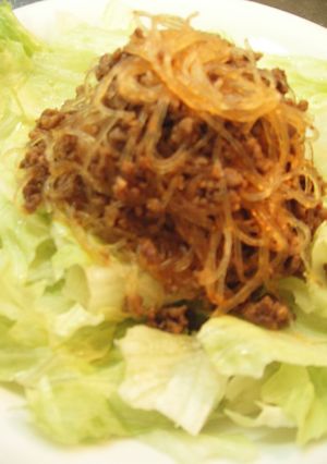 すばやく出来る♪挽肉＆春雨のおかず。-レシピのメイン写真