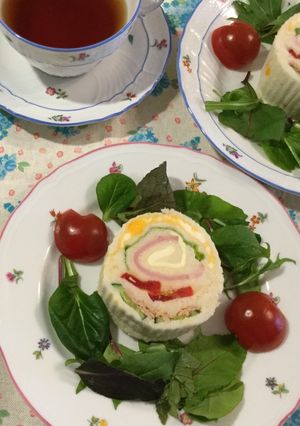 ロールdeお花畑サンドイッチ-レシピのメイン写真