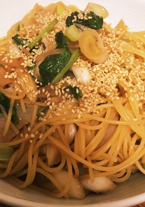 豚肉と生姜の簡単和風パスタ-レシピのメイン写真