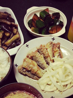 晩御飯★鯵の南蛮漬け 茄子の揚びたし-レシピのメイン写真