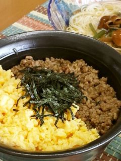 豚そぼろと卵そぼろの2色丼-レシピのメイン写真
