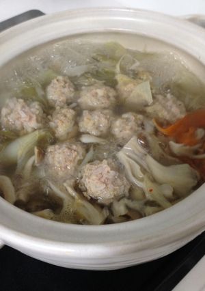 鶏ﾐﾝﾁでかさまし団子-レシピのメイン写真