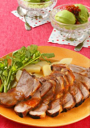 Xmas★はちみつ焼き豚＆抹茶アイス-レシピのメイン写真