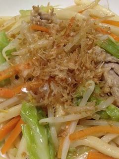 【簡単ランチ】麺つゆdeあっさり焼うどん-レシピのメイン写真