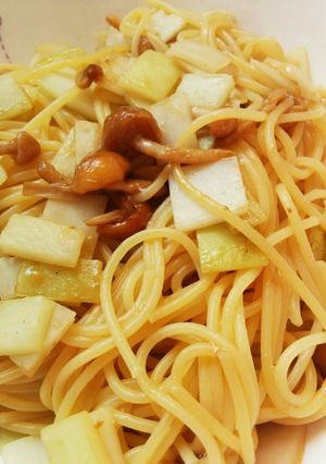 なめこと大根の皮de和風バター醤油パスタ-レシピのメイン写真