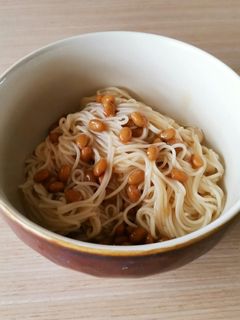 温かい納豆そうめん-レシピのメイン写真