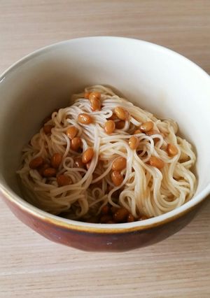 温かい納豆そうめん-レシピのメイン写真