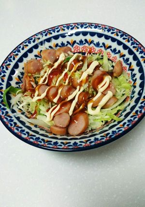 ﾚﾝｼﾞで簡単☆焼かないお好み焼き!?-レシピのメイン写真
