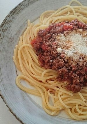 ミートソースパスタ-レシピのメイン写真
