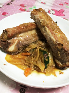 野菜と食べる*生姜焼き風スペアリブ-レシピのメイン写真