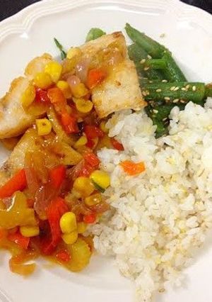 白身魚のソテー、オレンジ風味のソースがけ-レシピのメイン写真
