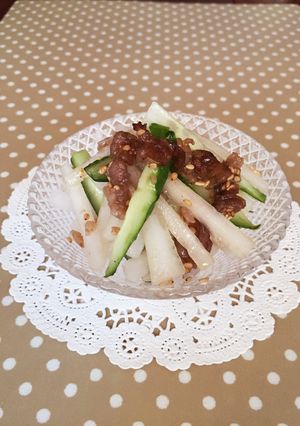 簡単！牛肉と大根ときゅうりのサラダ。-レシピのメイン写真
