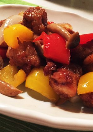 調味料1つ!鶏肉とパプリカの甘酢炒め-レシピのメイン写真
