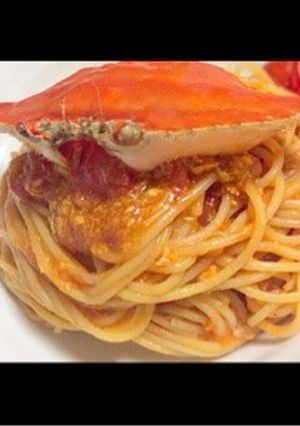 ワタリガニのトマトクリームパスタ-レシピのメイン写真