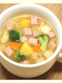 ポークソーセージと野菜たっぷり簡単スープ-レシピのメイン写真