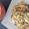餃子の餡をリメイク炒飯&簡単スープ