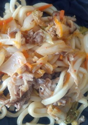 豚キム焼きうどん-レシピのメイン写真