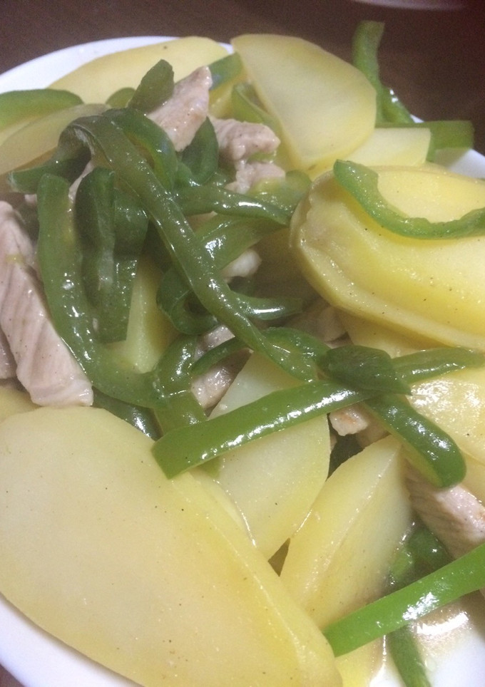 豚肉とじゃがいもとピーマンの中華風炒め煮-レシピのメイン写真
