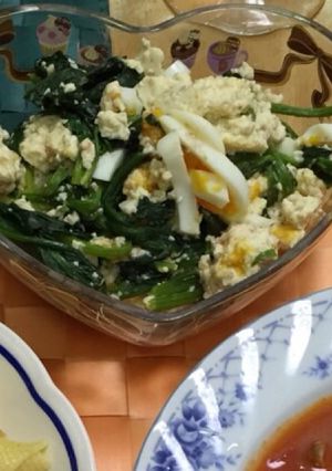 菜の花とほうれん草のごま味噌和え-レシピのメイン写真