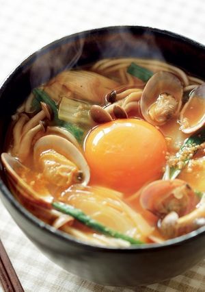 あさりのチゲスープ風温麺（うーめん）-レシピのメイン写真
