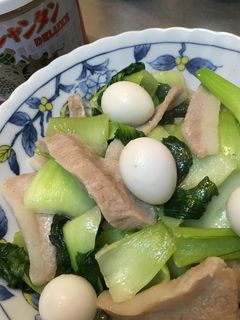 豚トロとチンゲン菜の中華炒め-レシピのメイン写真