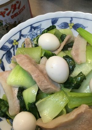豚トロとチンゲン菜の中華炒め-レシピのメイン写真
