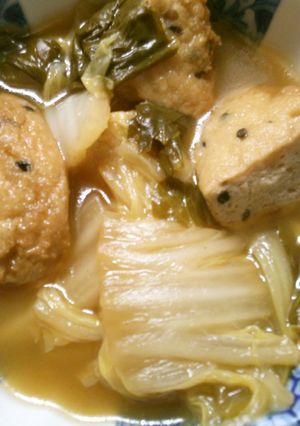 簡単♪白菜とチンゲン菜 がんもの和風煮！-レシピのメイン写真