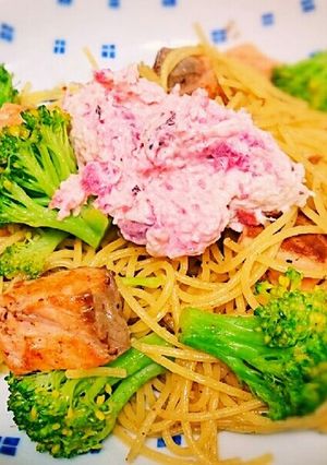 鮭とブロッコリーの梅マヨおろしパスタ-レシピのメイン写真
