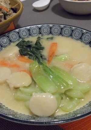 ホタテとチンゲン菜のクリーム煮-レシピのメイン写真