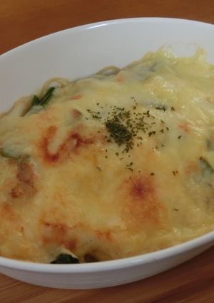 ほうれん草と鮭のパスタグラタン-レシピのメイン写真