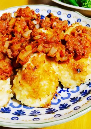 鶏胸肉のパン粉焼き☆バジルトマトソース-レシピのメイン写真